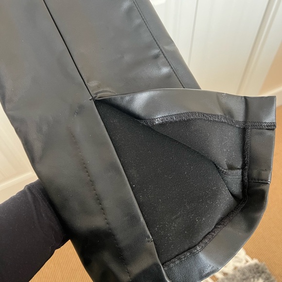 Abercrombie The Skinny Ultra High Rise Leather Split Hem Pant - Picture 6 of 8